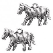 Metall Anhänger Zebra Silber